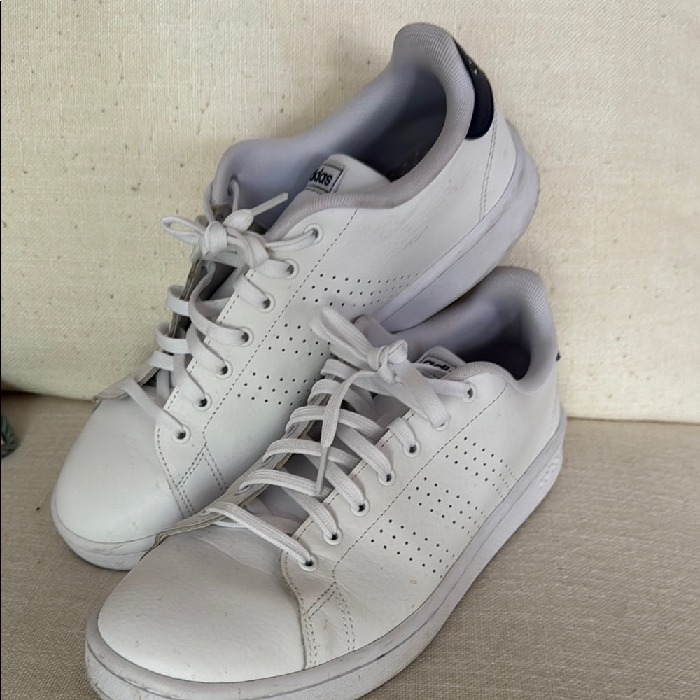 Adidas White & Navy Stan Smith-Style Casual Sneakers
